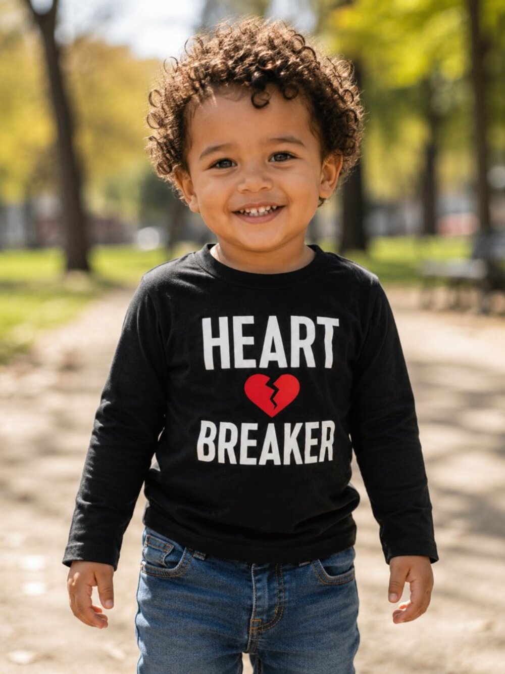 The Children's Place Heart Breaker Graphic Tee Long Sleeve Black 2T